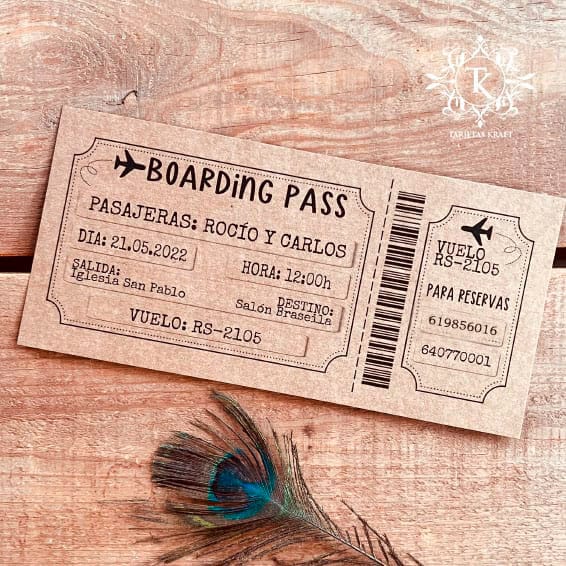 Invitación Tarjeta Embarque Pasajeros